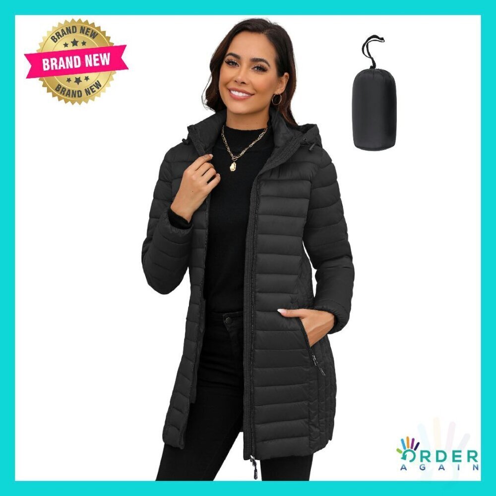 Ultra-Light Puffer Jacket Detachable Hood Stretchy Panel Rollable Winter Chic
